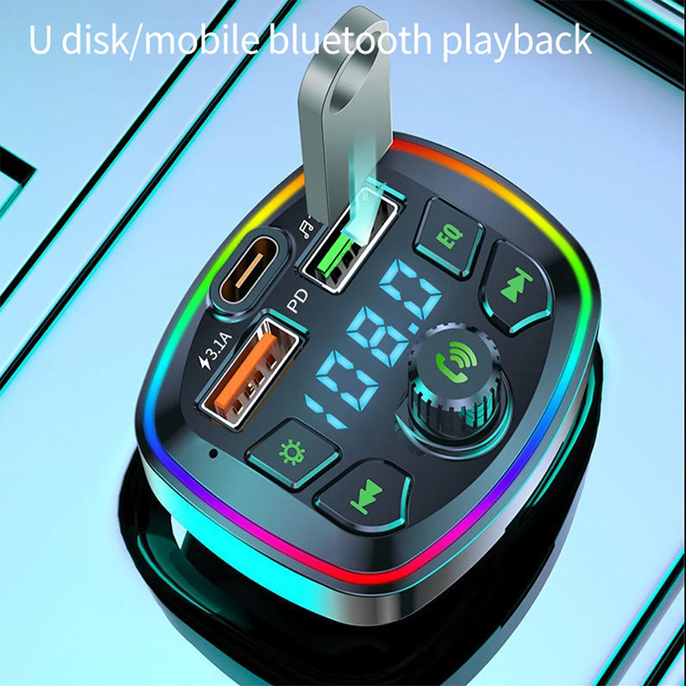 Q7 PD Bluetooth Car Adapter FM Transmitter USB AUX Radio