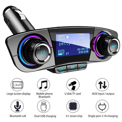 A21 Bluetooth Car Adapter FM Transmitter USB AUX Radio