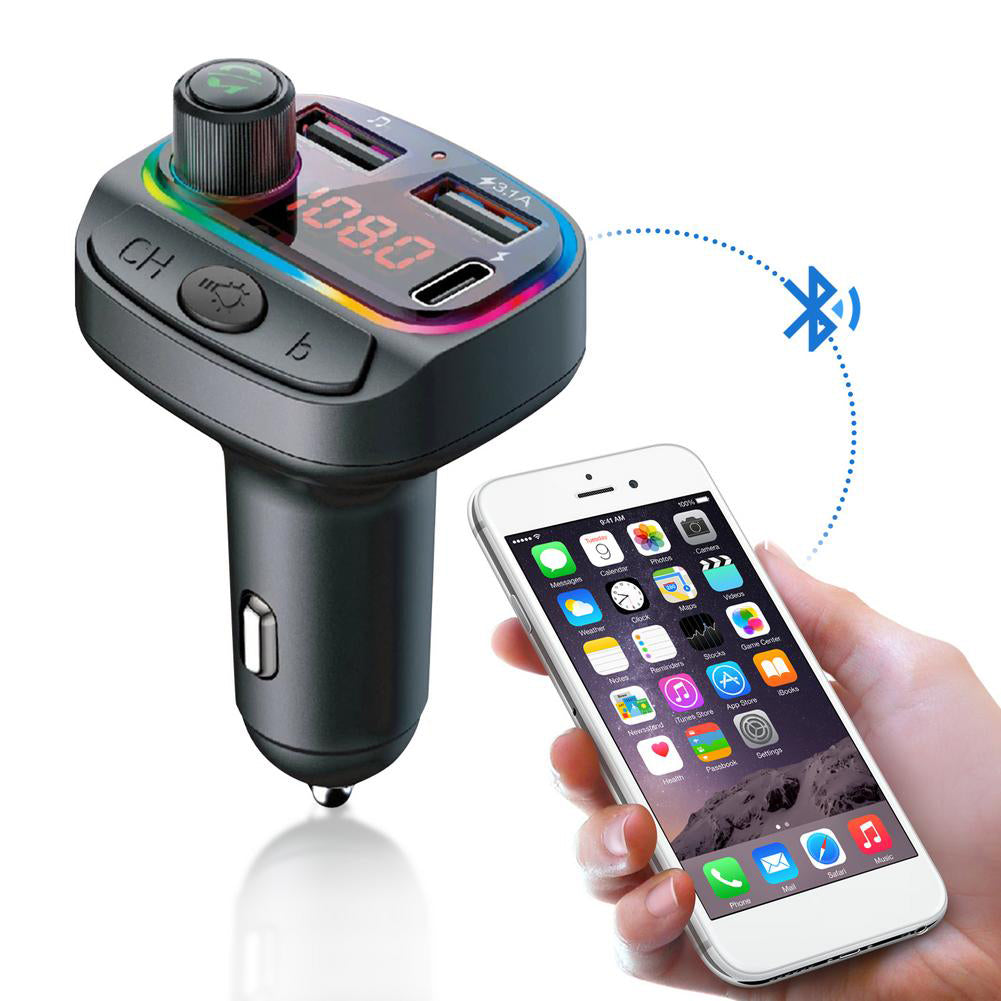 C14 PD Bluetooth Car Adapter FM Transmitter USB AUX Radio