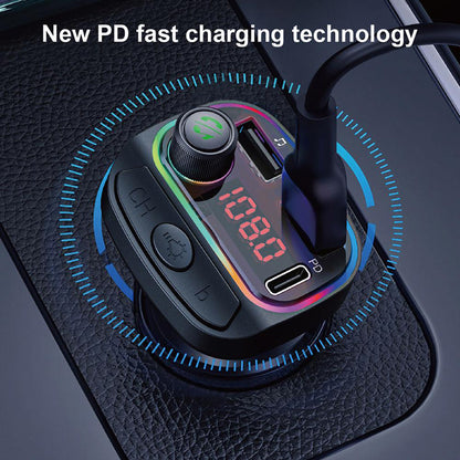 C14 PD Bluetooth Car Adapter FM Transmitter USB AUX Radio