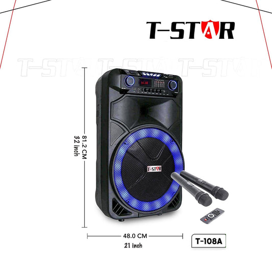 T-108A 15″ FM USB BT Wireless Speaker