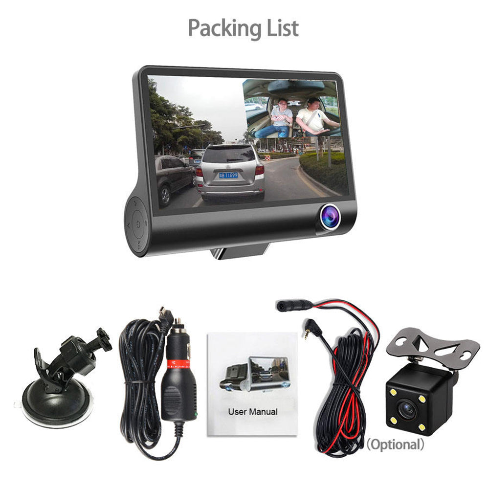 Z33D Video Recorder Car DVR 2/3 Cameras Lens DASH Camera